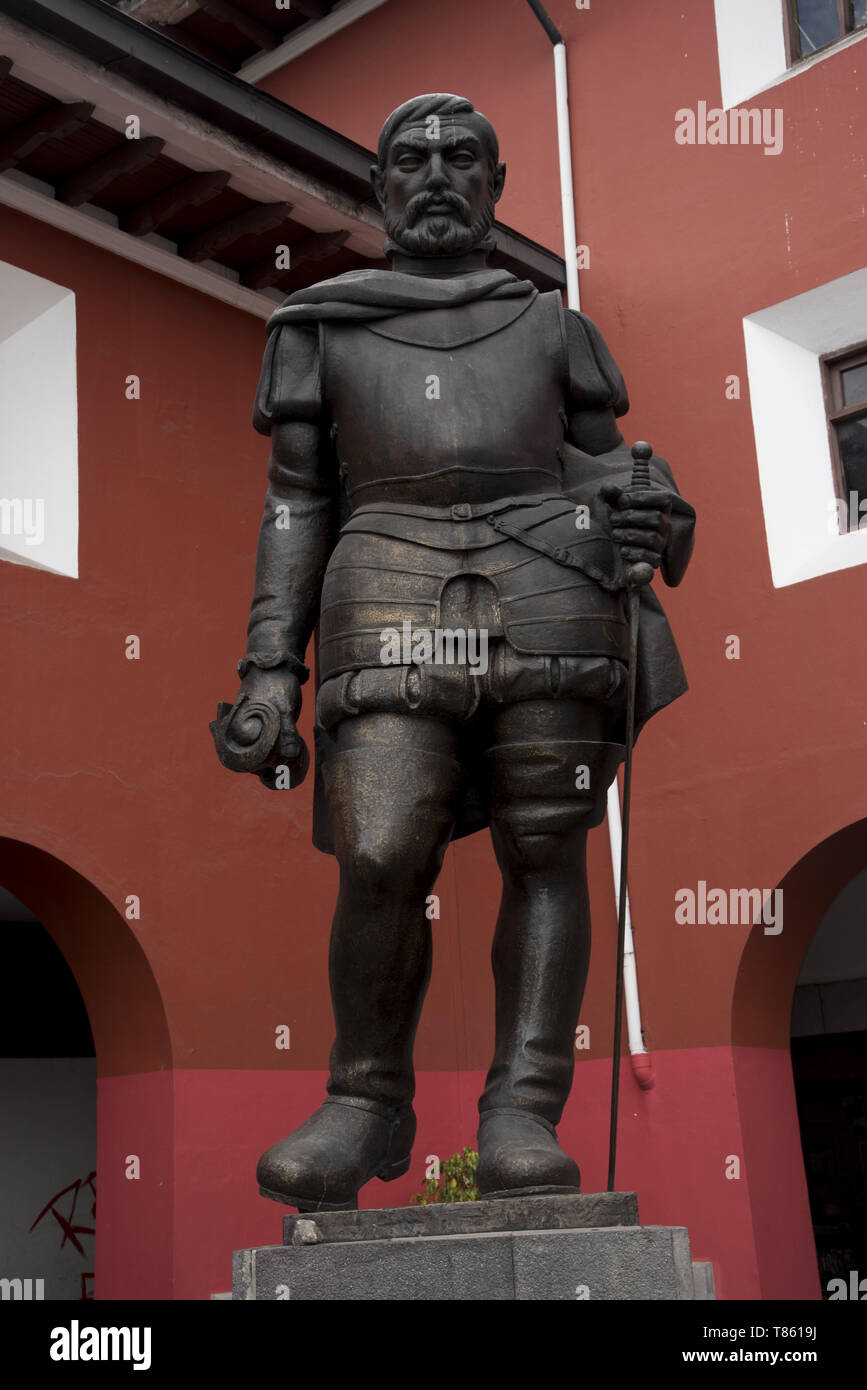 Von Sebastián de Belalcázar gegründet und ab 1534 erbaut auf den Ruinen einer Inkastadt, die im historischen Viertel von Quito ist eine der größten, am wenigsten verändert, Stockfoto