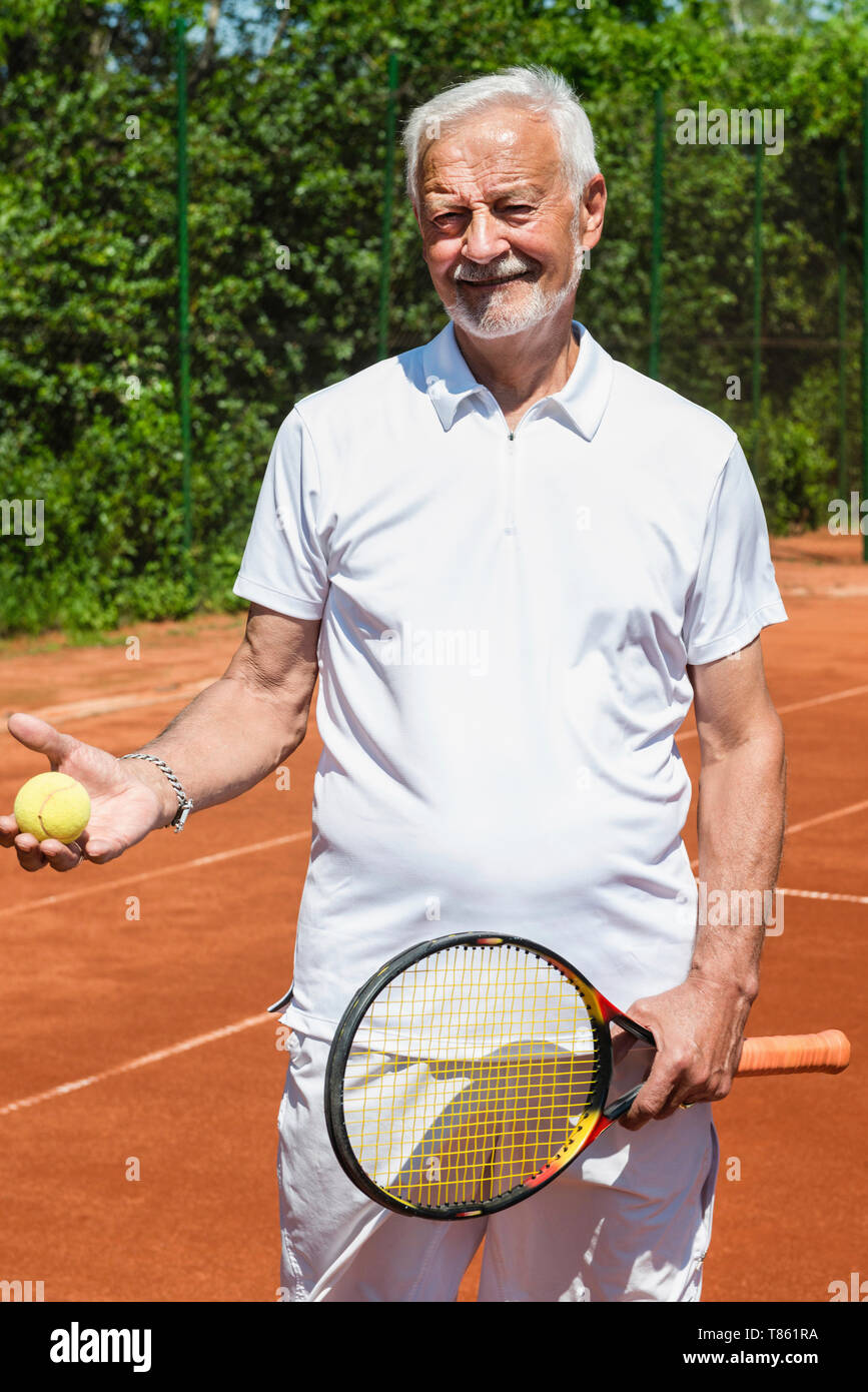 Senior tennis player Stockfoto