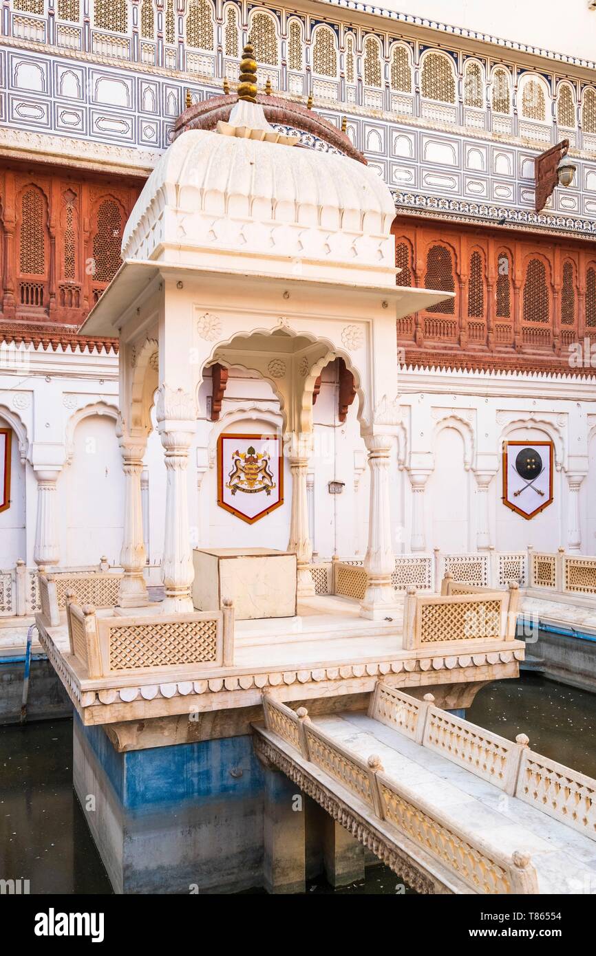 Indien, Rajasthan, Bikaner, Junagarh Fort, erbaut im 16. Jahrhundert Stockfoto