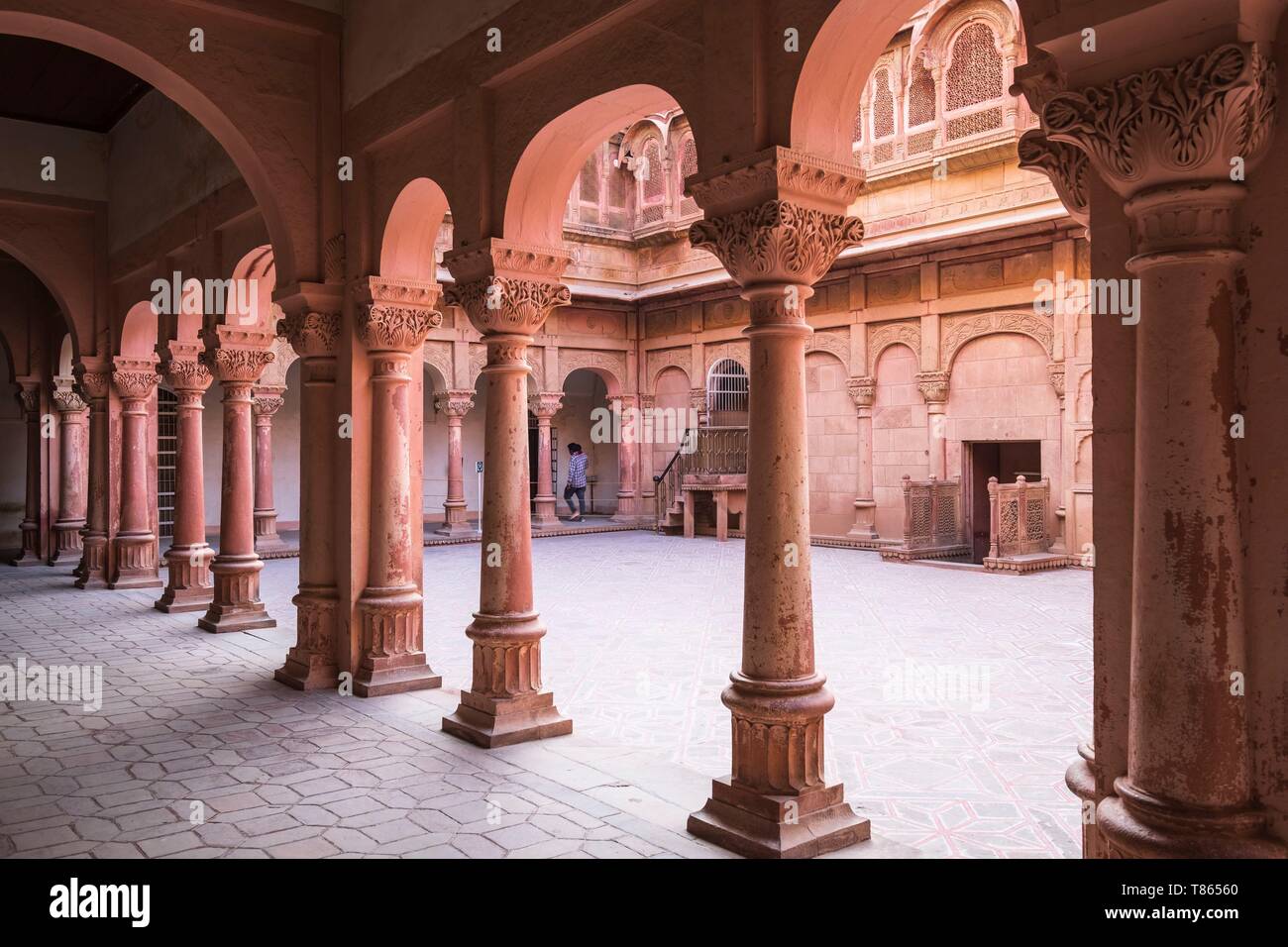 Indien, Rajasthan, Bikaner, Junagarh Fort, erbaut im 16. Jahrhundert, Ganga Mahal Stockfoto
