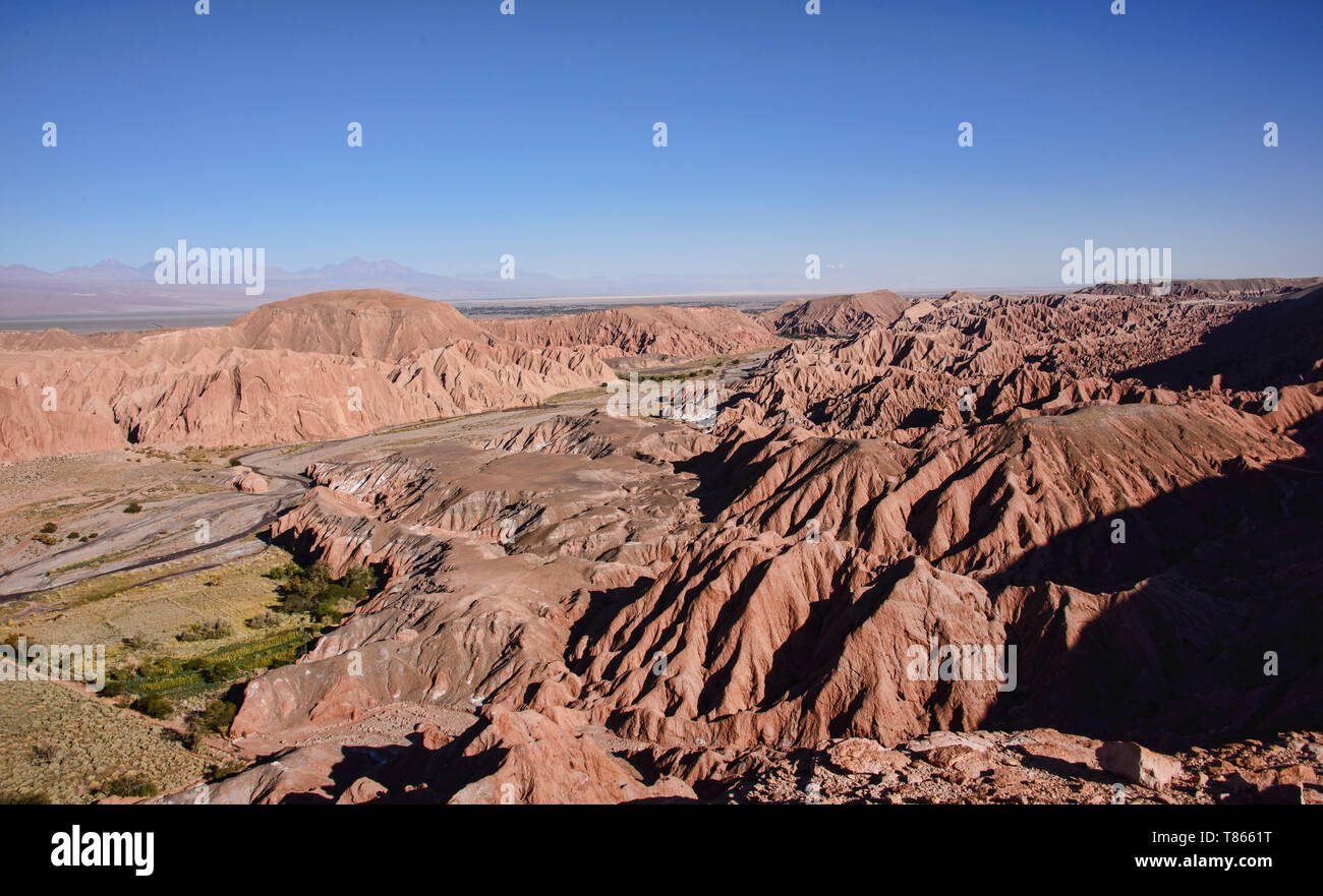 Beeindruckende Wüstenlandschaft im Valle Marte, San Pedro de Atacama, Chile Stockfoto