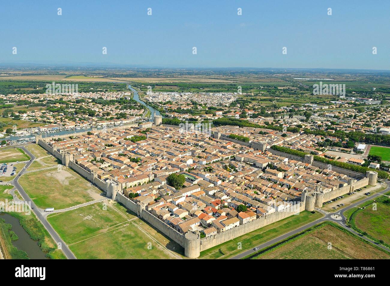 Frankreich Gard Aigues Mortes Luftbild Stockfotografie Alamy