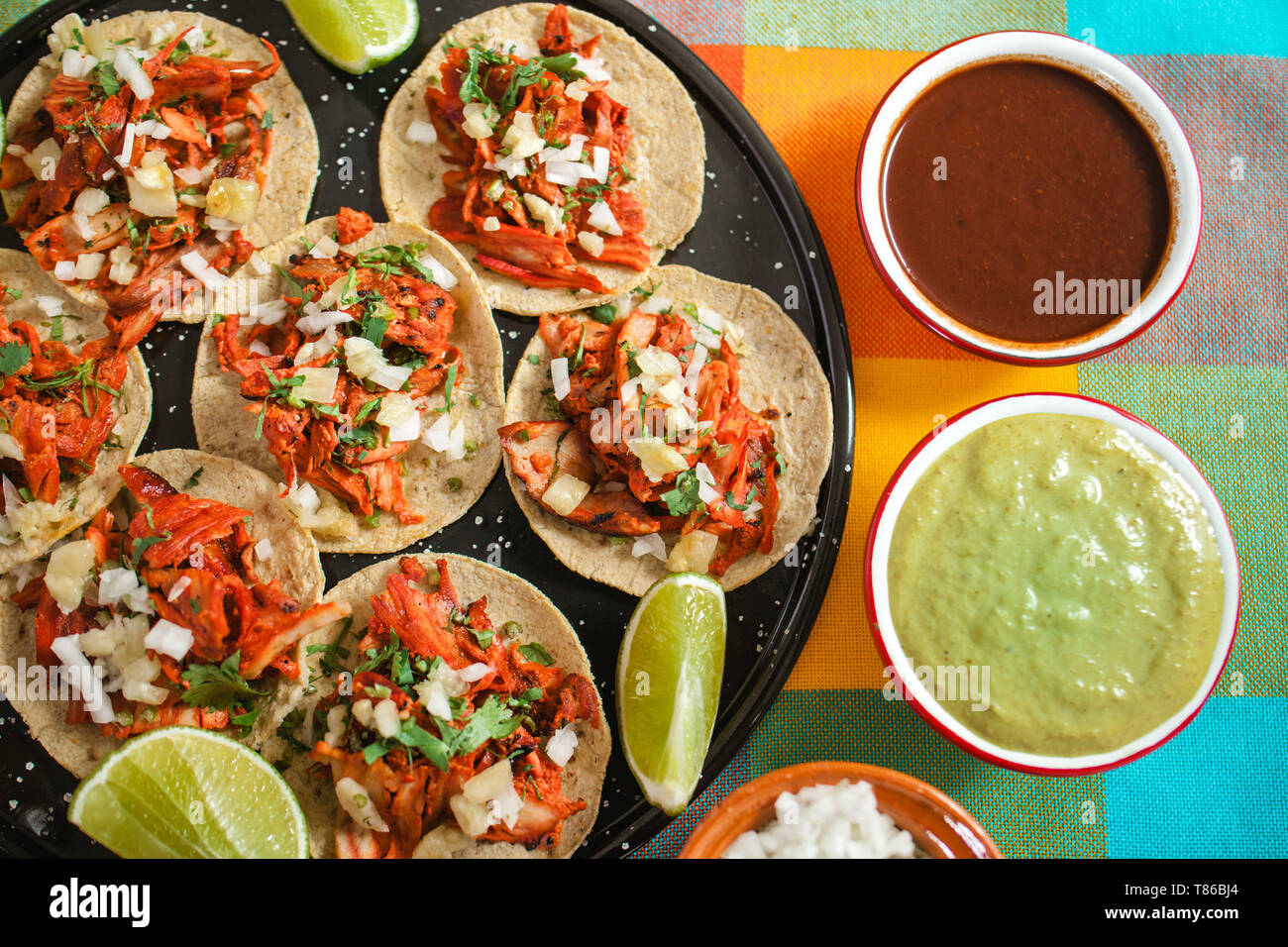 Tacos al Pastor, mexikanischen Taco, Street Food in Mexiko Stadt Stockfoto