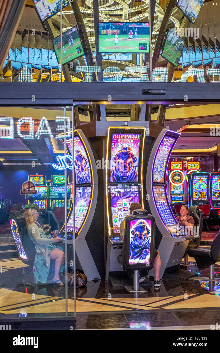 Glücksspiel, Fremont Street Experience, Las Vegas, Nevada, Vereinigte Staaten von Amerika Stockfoto