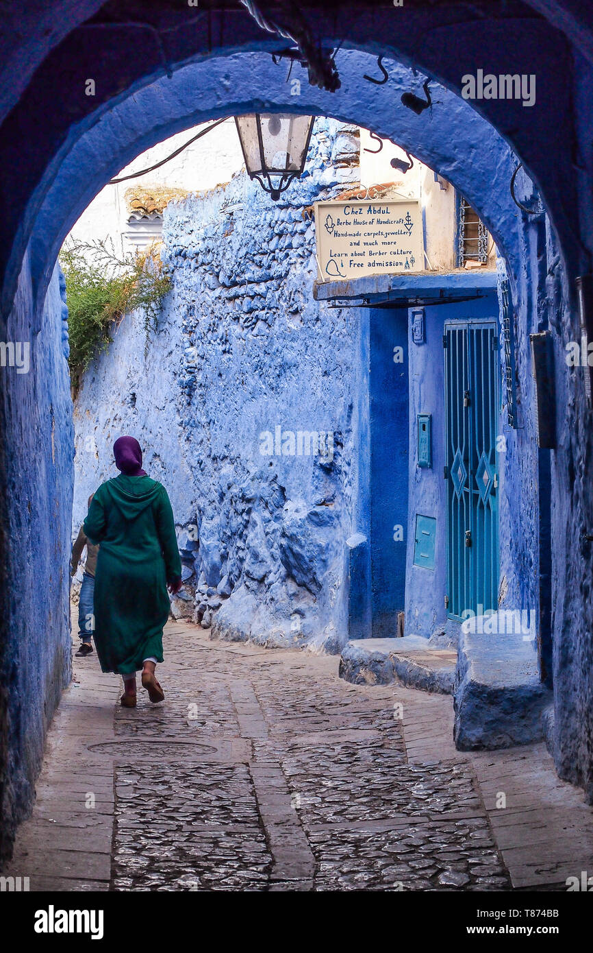Medina von Tanger, Marokko. Chefchaouen oder Chaouen ist eine Stadt im Nordwesten von Marokko. Es ist die Hauptstadt der Provinz mit dem gleichen Namen, und ist n Stockfoto