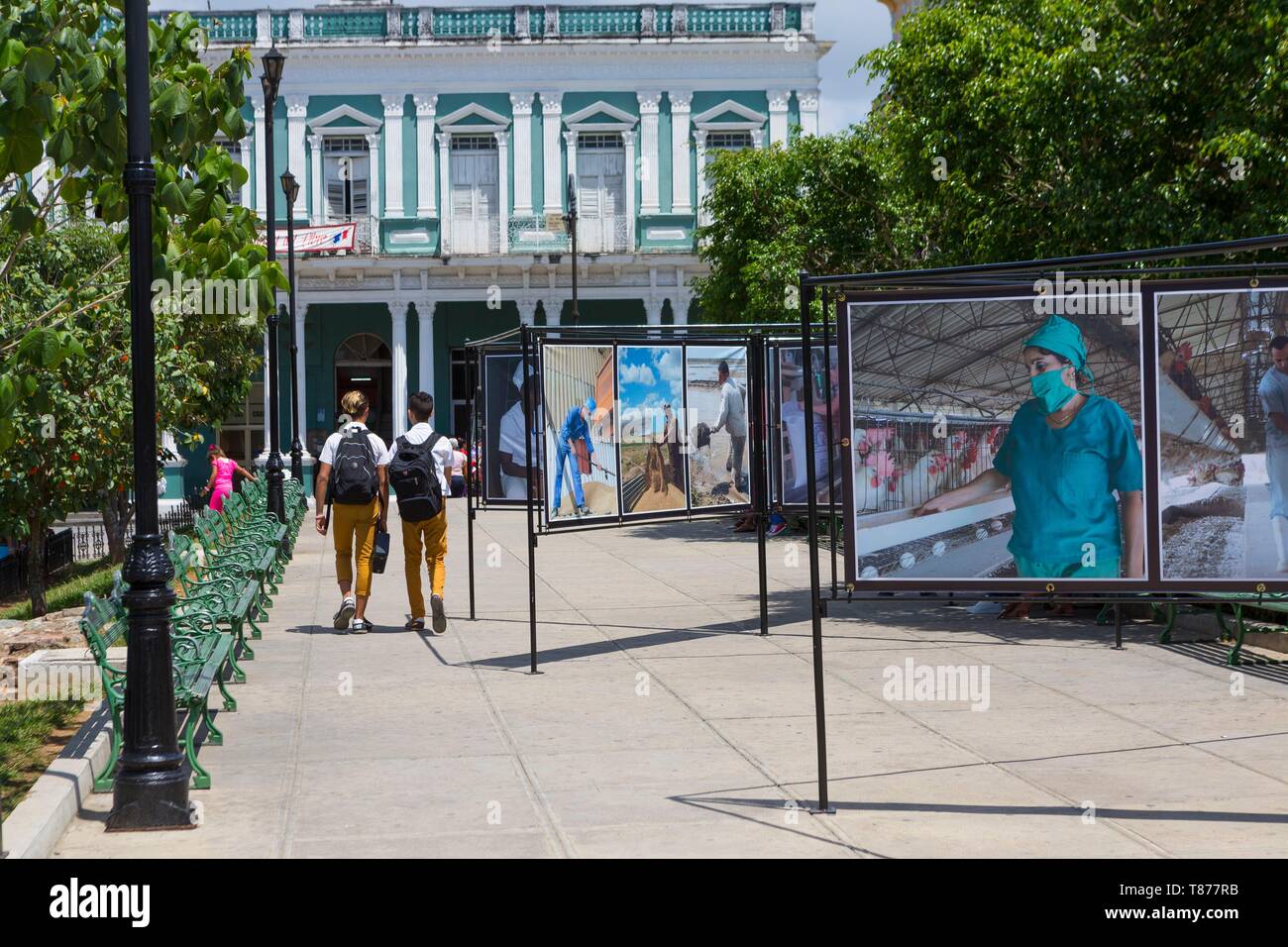 Kuba, Provinz Sancti Spiritus Sancti Spiritus, die Buchmesse auf dem zentralen Platz Stockfoto