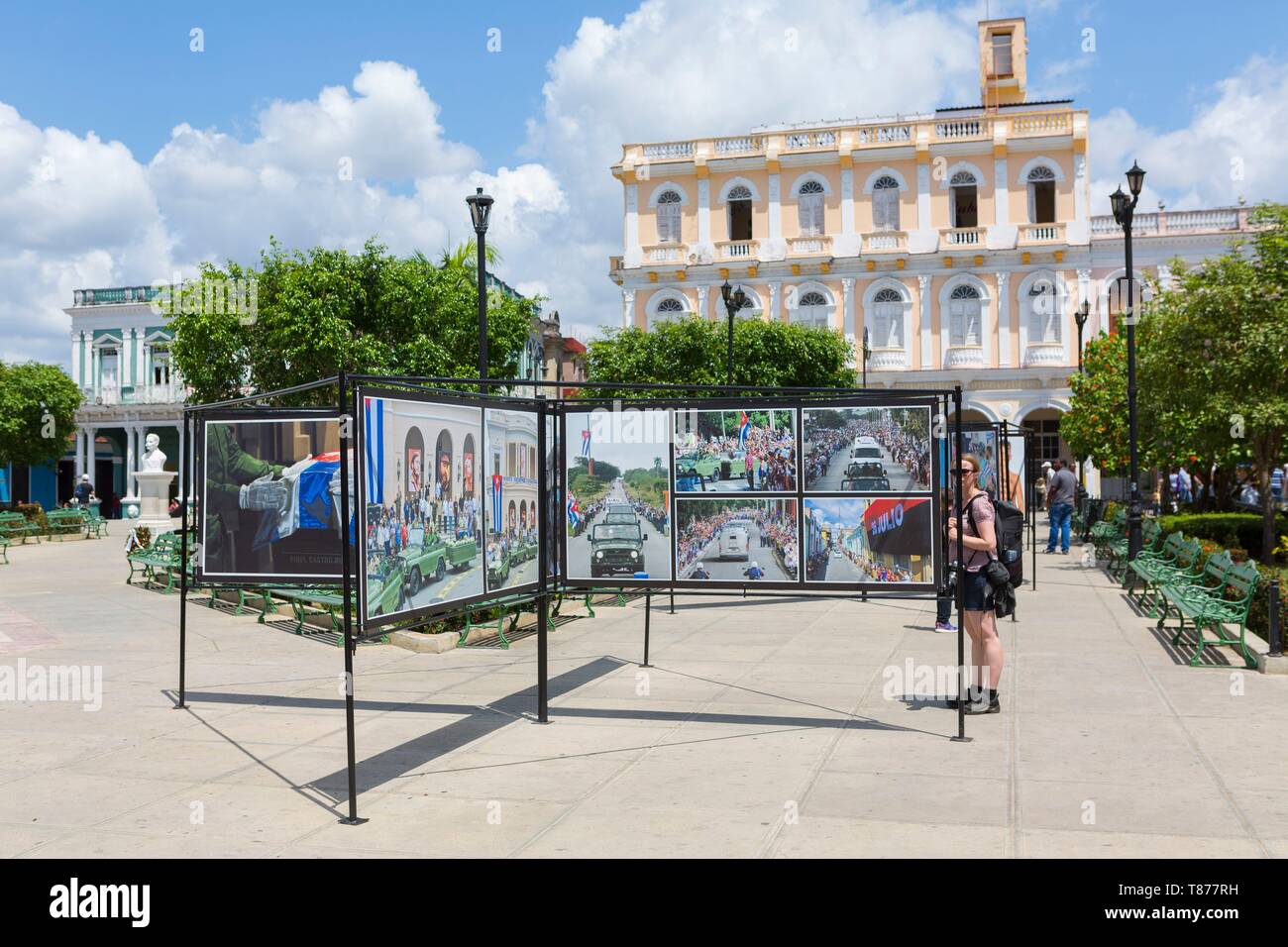 Kuba, Provinz Sancti Spiritus Sancti Spiritus, die Buchmesse auf dem zentralen Platz Stockfoto