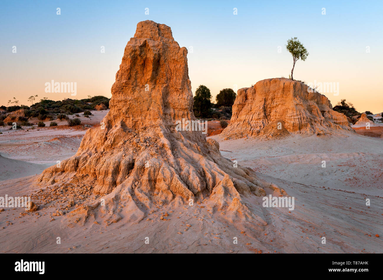 Berühmte sandformation genannt Wände in China im Mungo National Park. Stockfoto