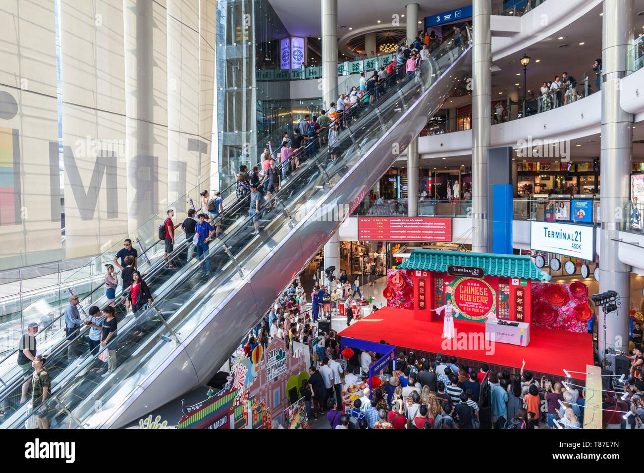 Thailand, Bangkok, Sukhumvit, Stift 21 Shopping Mall, Chinesische Neujahrskonzert Stockfoto