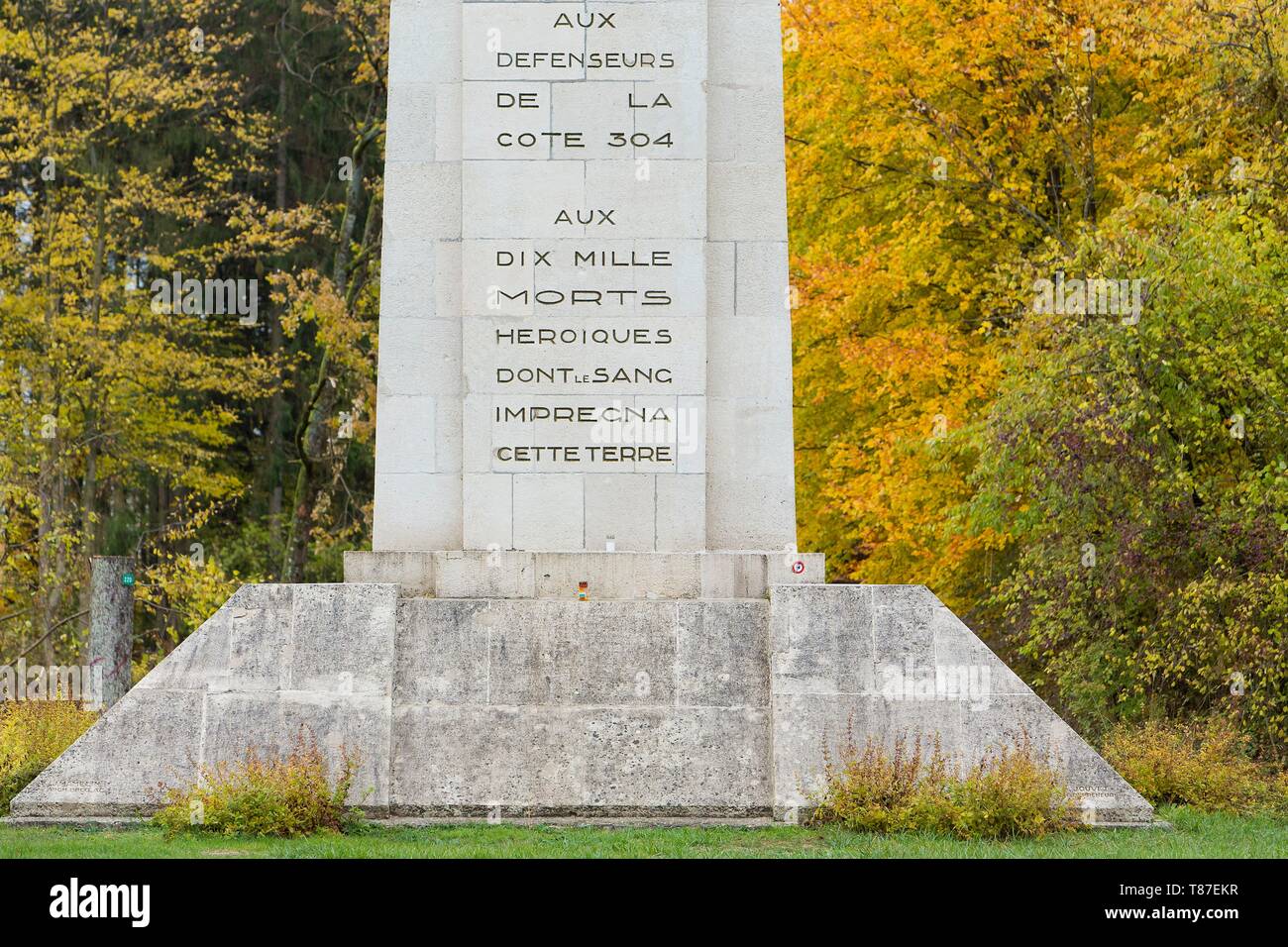 Frankreich, Maas, Argonne region, Esnes en Argone, der Cote 304 Kriegerdenkmal 1934 eingeweiht Stockfoto