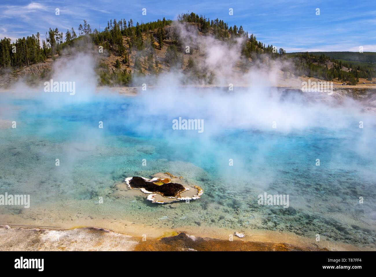Usa, Wyoming, Yellowstone National Park, Grand Prismatic Spring Stockfoto
