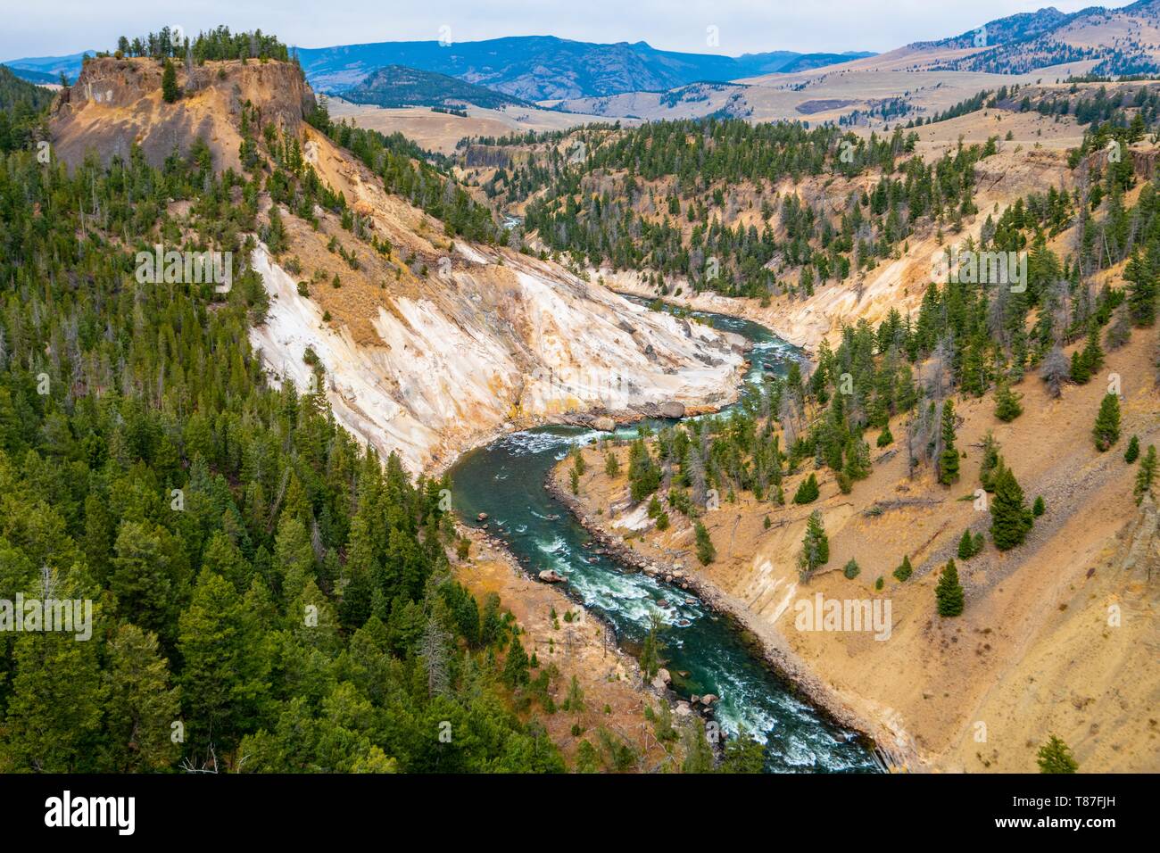 Usa, Wyoming, Yellowstone National Park, Yellowstone River Canyon Stockfoto