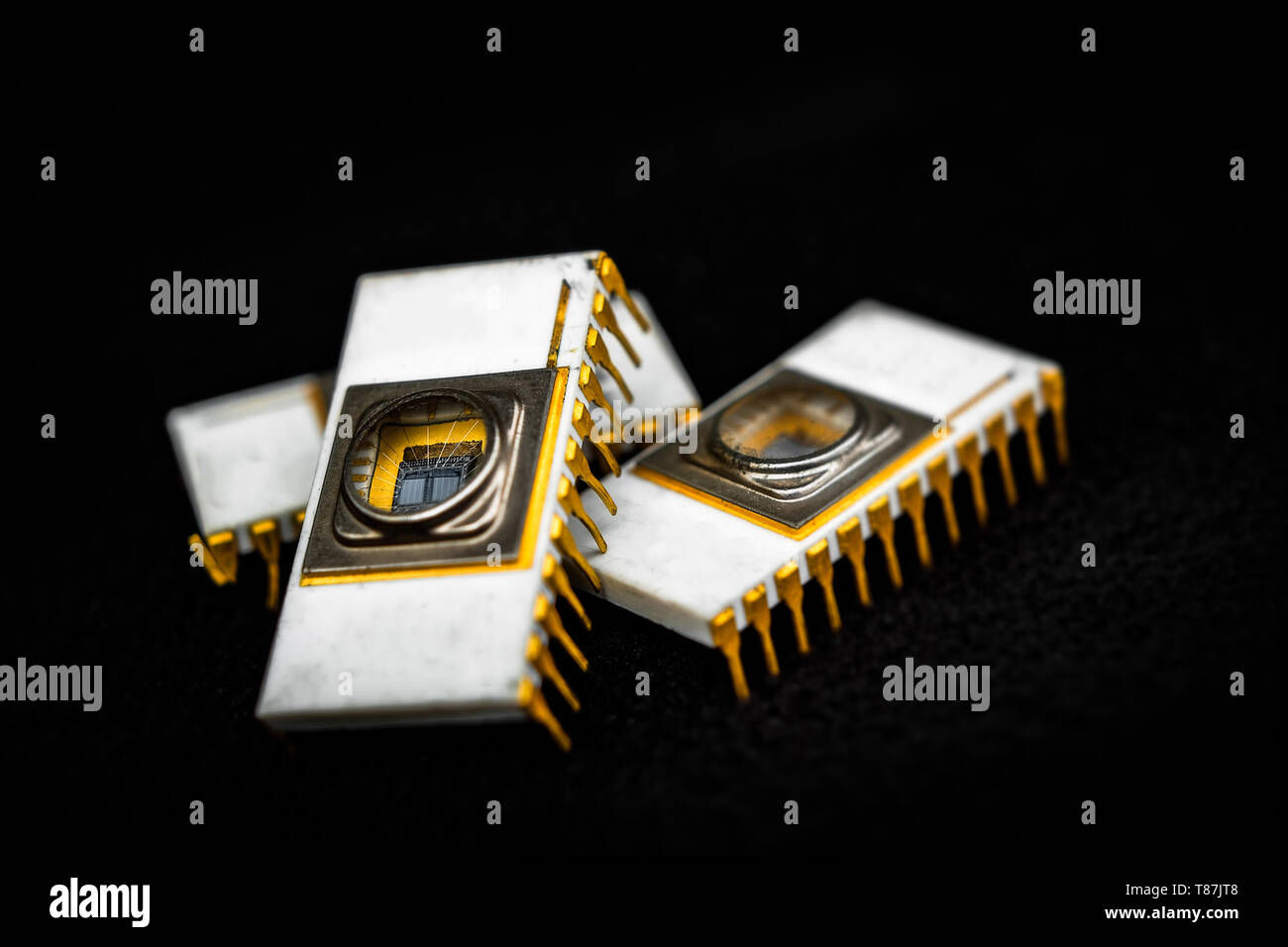 Alte Keramik elektronischen Chip EPROM Stockfoto