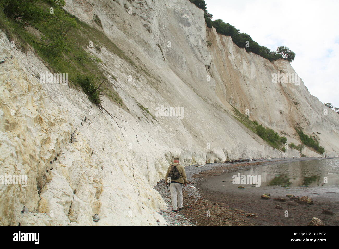 Mön. Juni -12-2017. Touristische Spaziergänge am Strand von Möns Klint. Dänemark Stockfoto