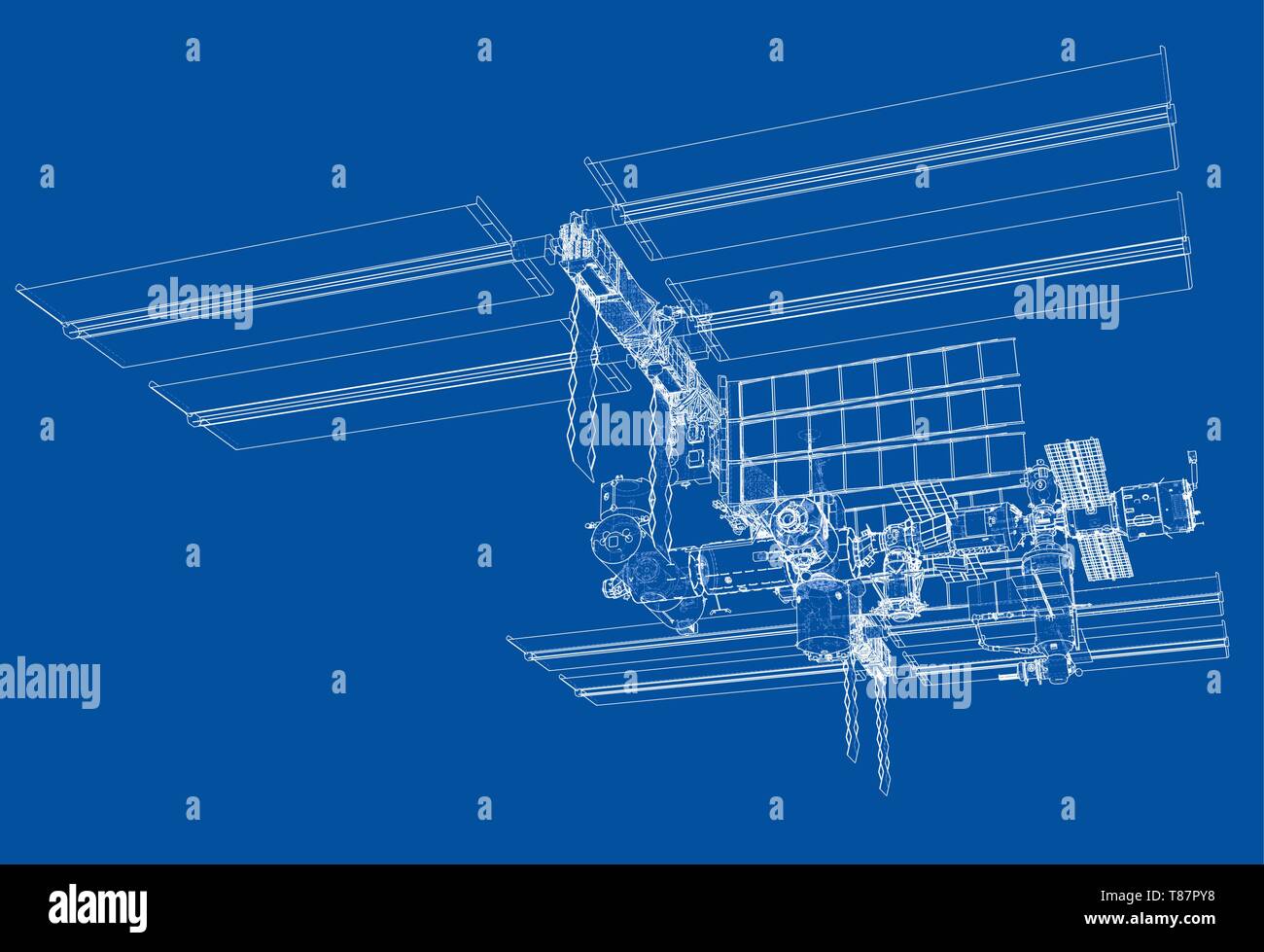 Abstrakte Raumschiff skizzieren. Vektor Stock Vektor