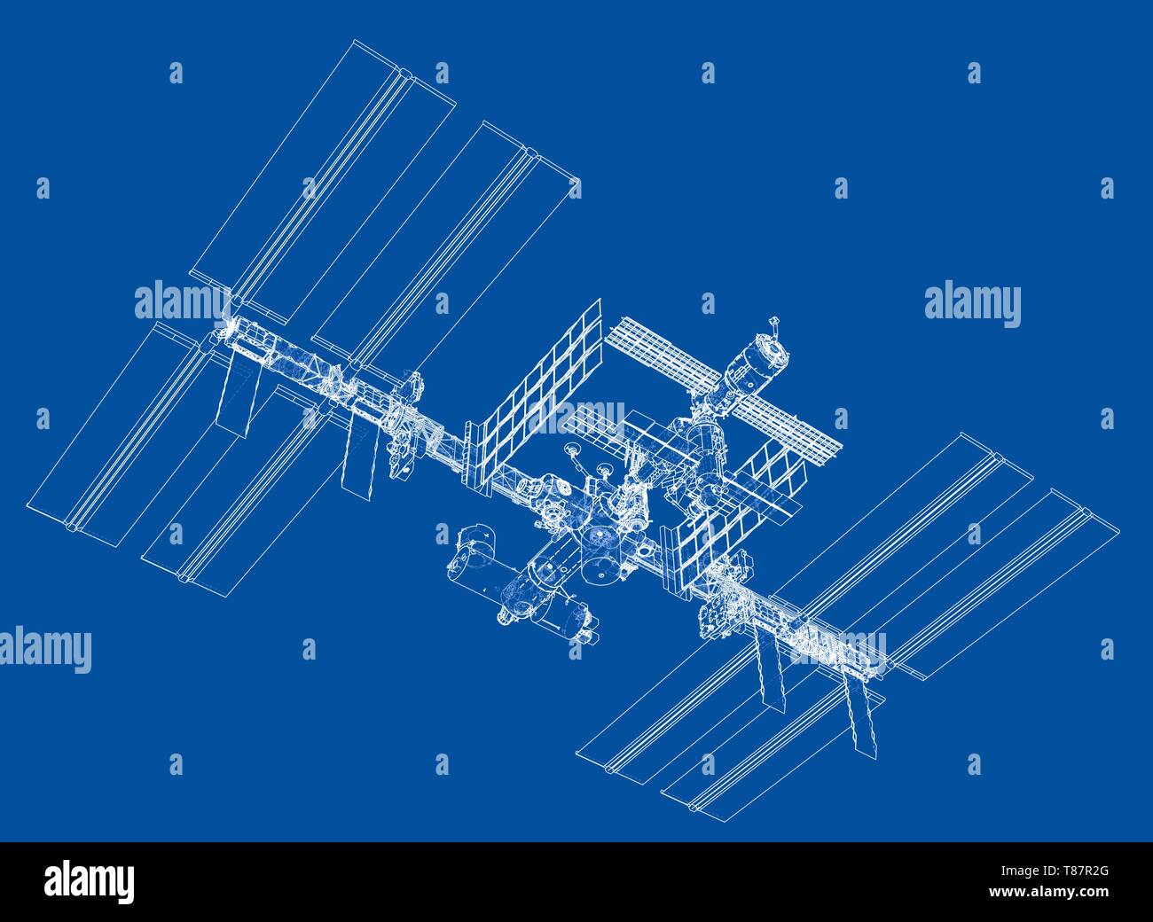 Abstrakte Raumschiff skizzieren. Vektor Stock Vektor