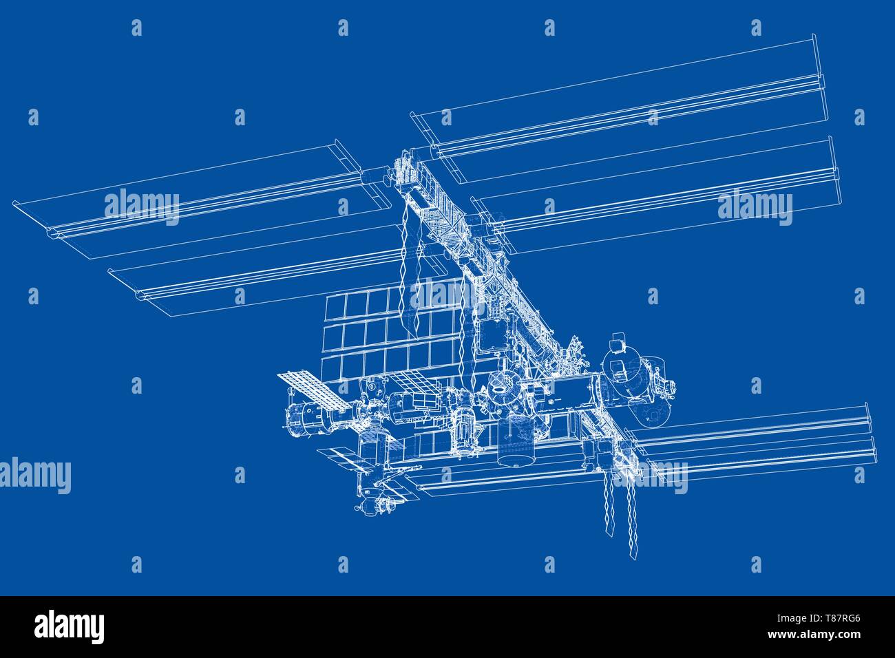Abstrakte Raumschiff skizzieren. Vektor Stock Vektor