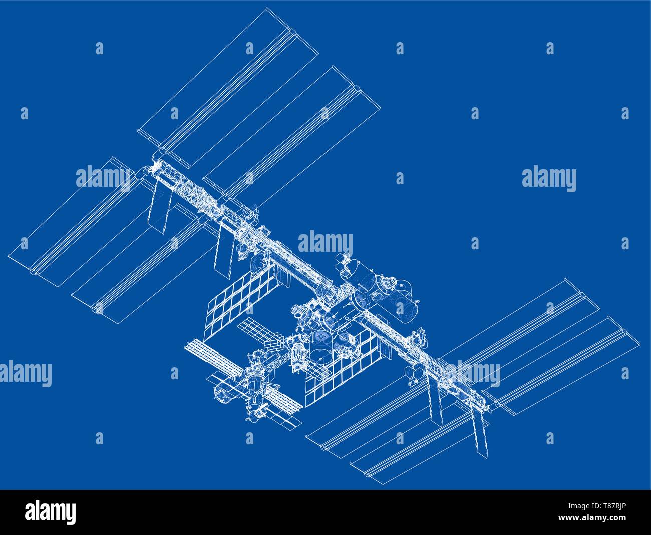 Abstrakte Raumschiff skizzieren. Vektor Stock Vektor