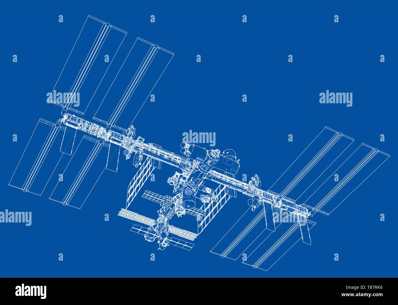 Abstrakte Raumschiff skizzieren. Vektor Stock Vektor