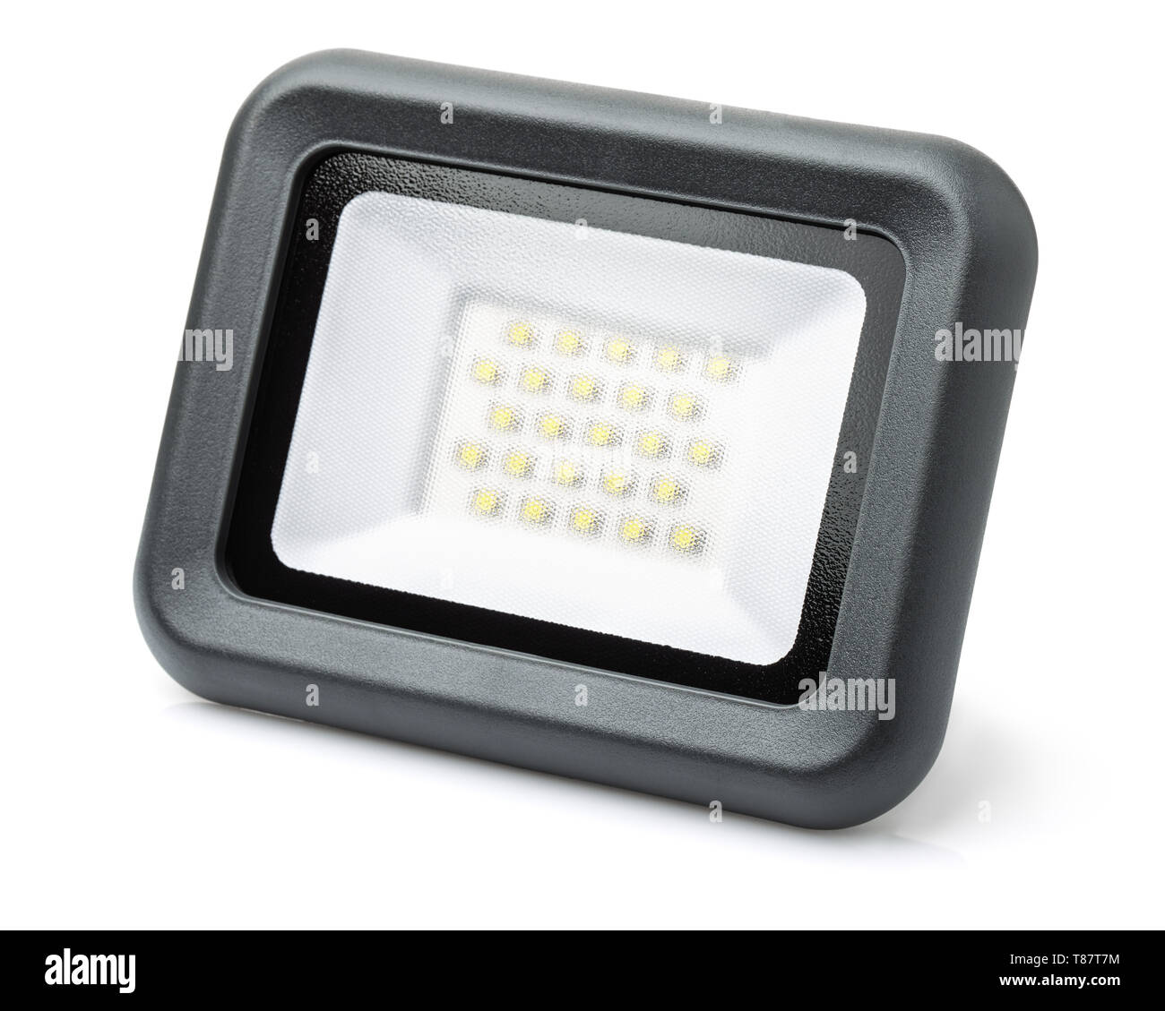 Wand LED flood ligh isoliert auf weißem Stockfoto