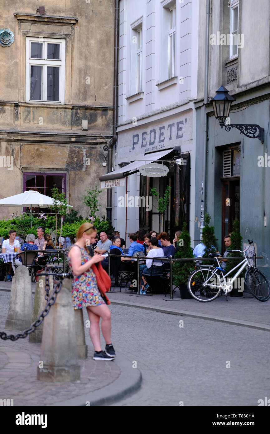 Sidewalk Bar, Altstadt, Krakau, Polen Stockfoto