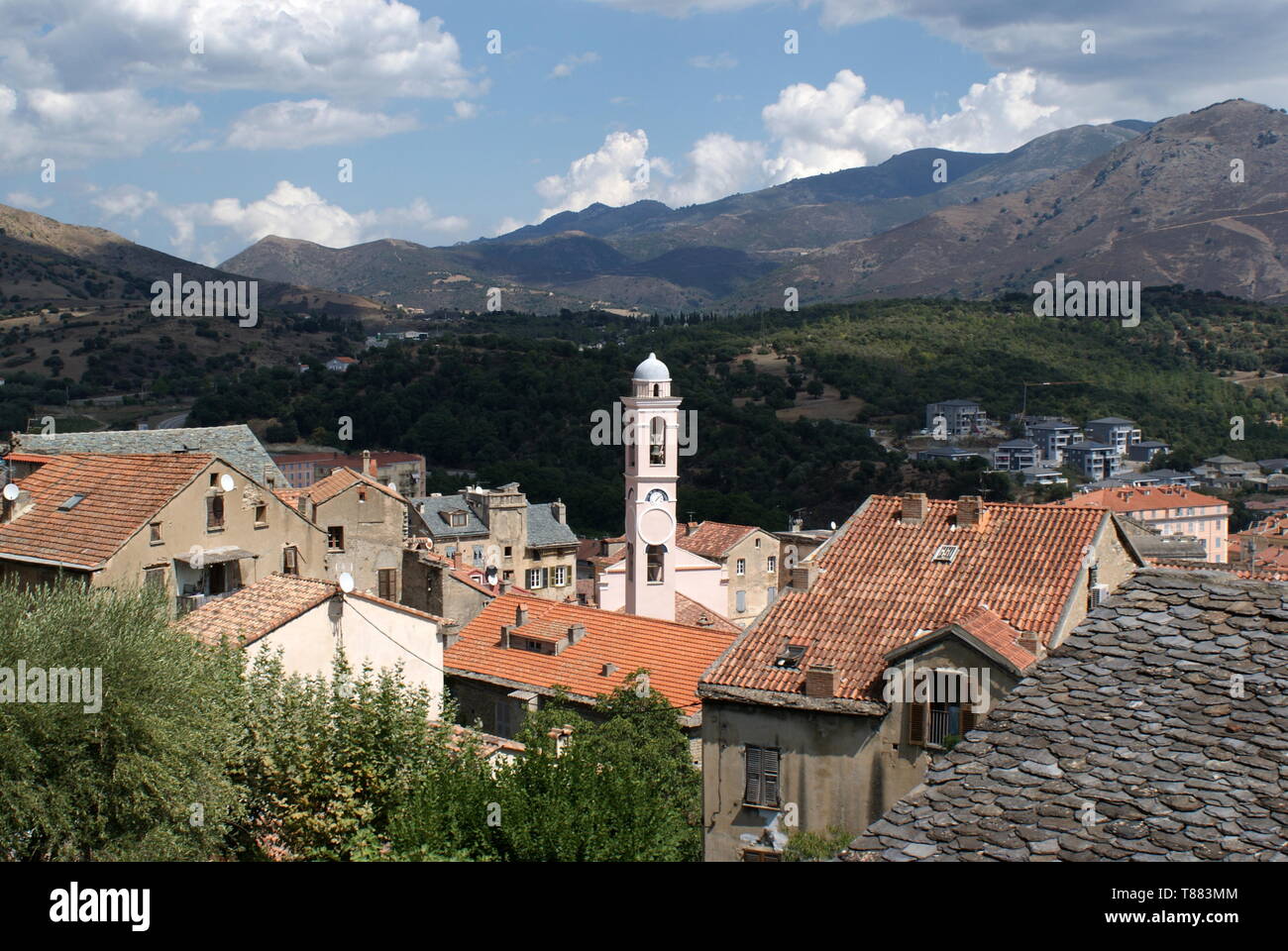 Die bergstadt von Corte, Korsika, Frankreich Stockfoto