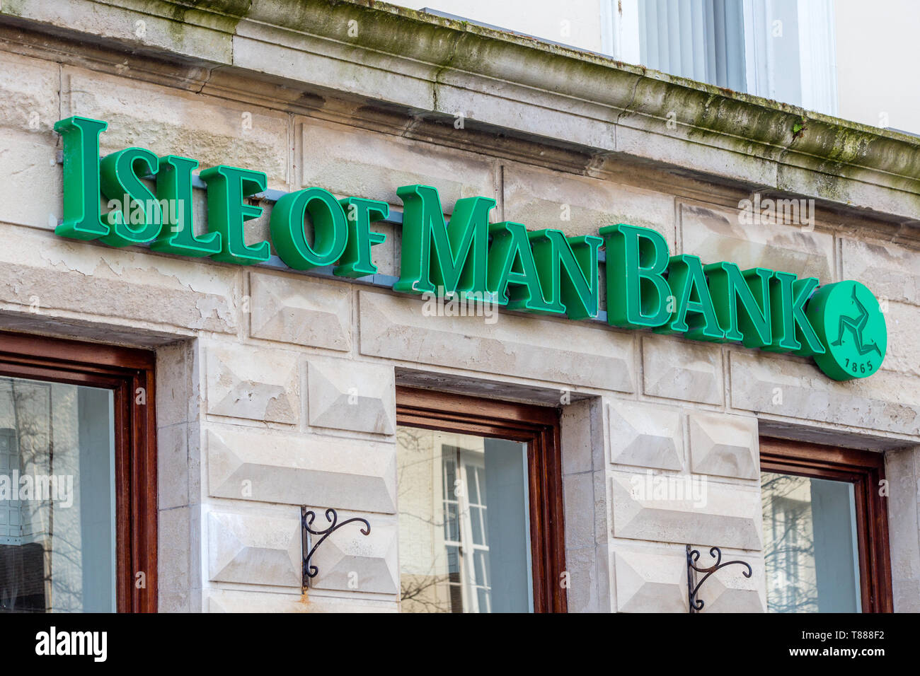 Insel Man Bank Filiale in Castletown, von der Insel Man Stockfoto