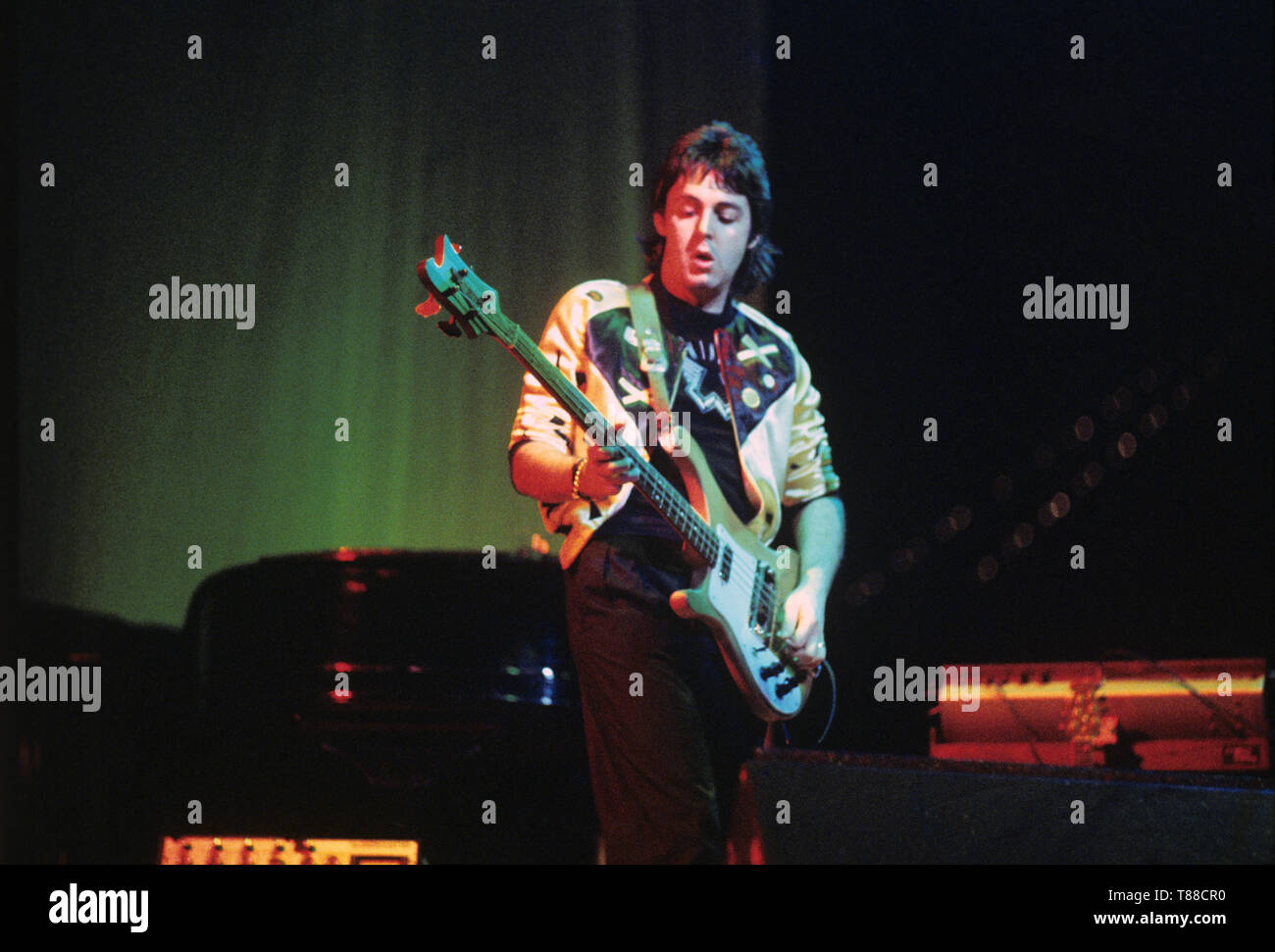 Paul Mccartney, Rotterdam, Ahoy, Niederlande - 1974, (Foto Gijsbert Hanekroot) *** Local Caption *** Flügel mccartney, paul Stockfoto