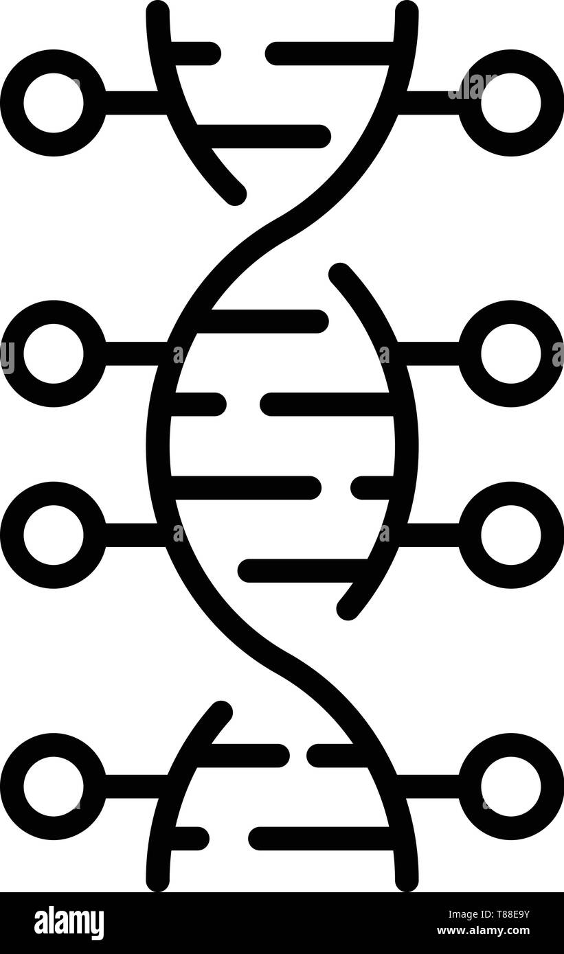 DNA-Helix mit Kugeln Symbol, outline Style Stock Vektor