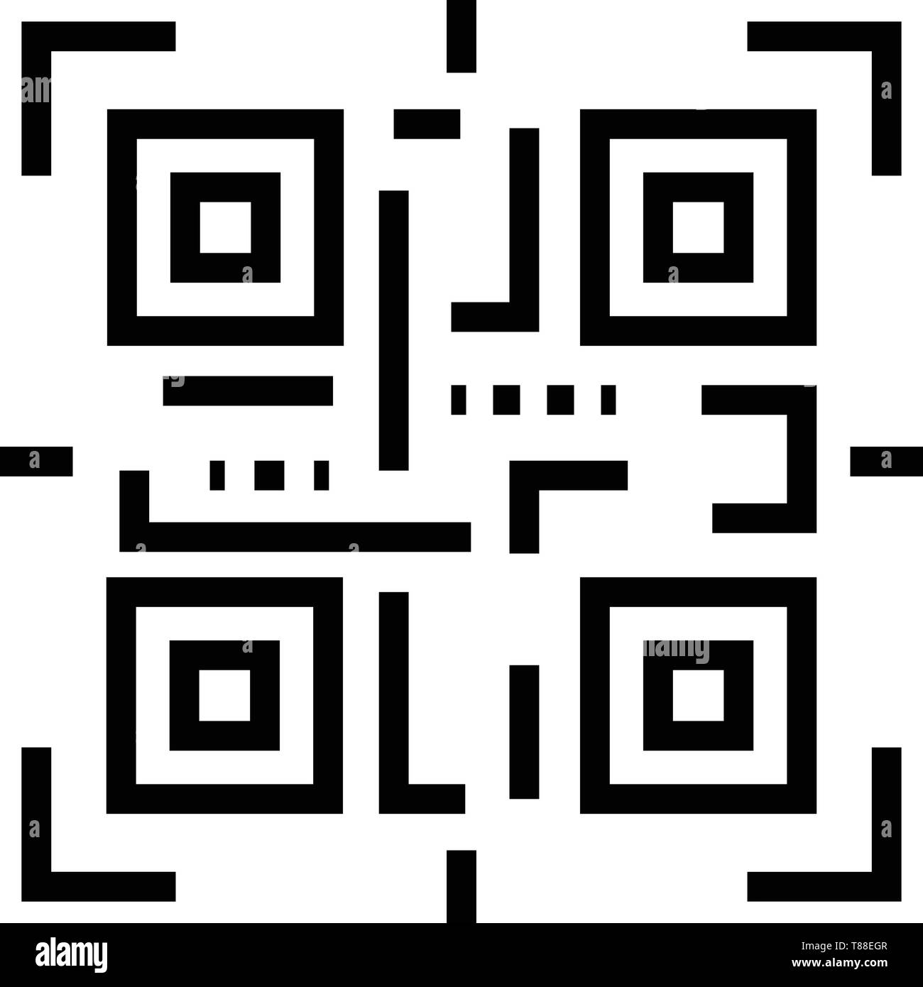 QR-Code zur Identifizierung Symbol, outline Style Stock Vektor