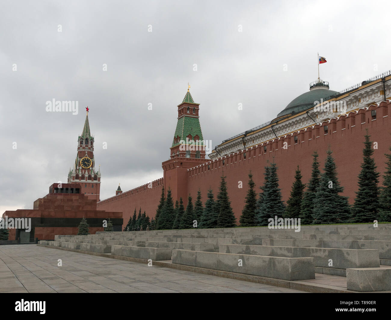 Kreml Moskau Kuppel des Senats Gebäude russische Flagge Tower Stockfoto