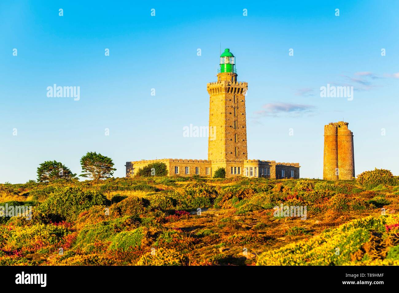 Frankreich, Cotes d'Armor Plevenon, Frehel Cape und seinen Leuchttürmen, einer ist ein Vauban Leuchtturm Stockfoto