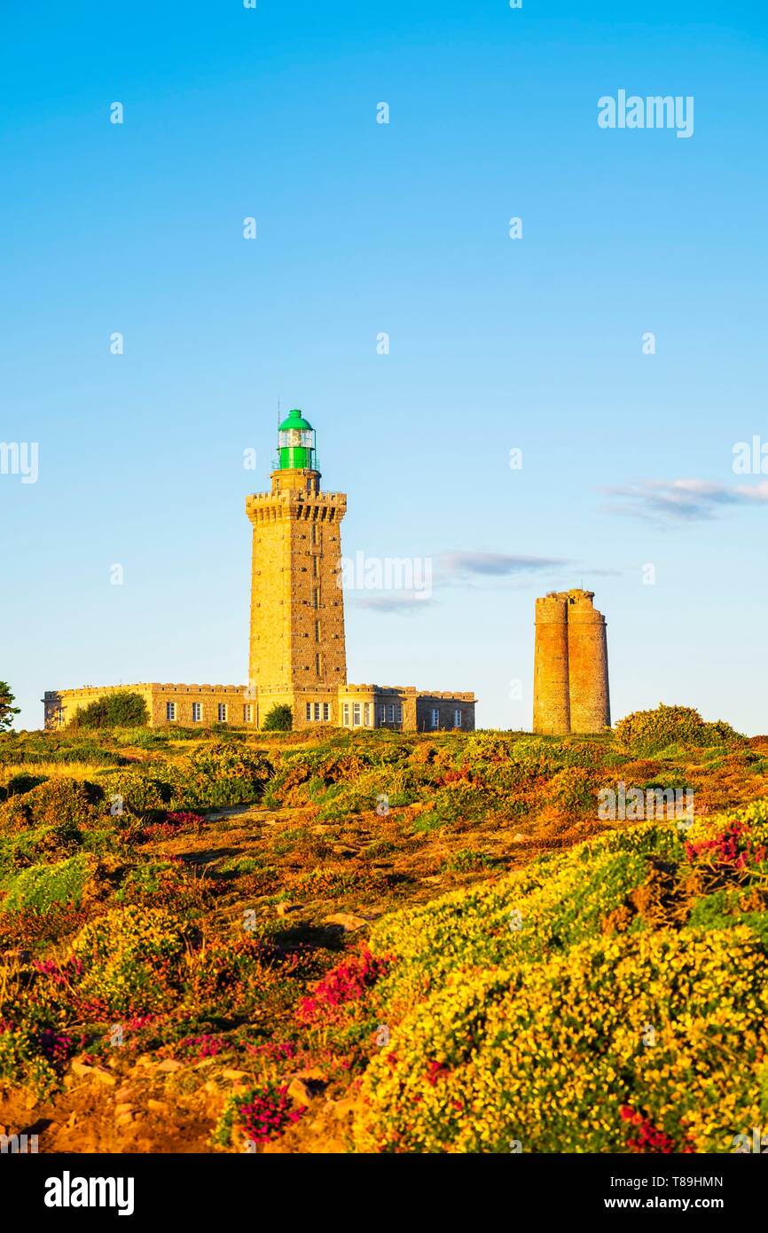 Frankreich, Cotes d'Armor Plevenon, Frehel Cape und seinen Leuchttürmen, einer ist ein Vauban Leuchtturm Stockfoto