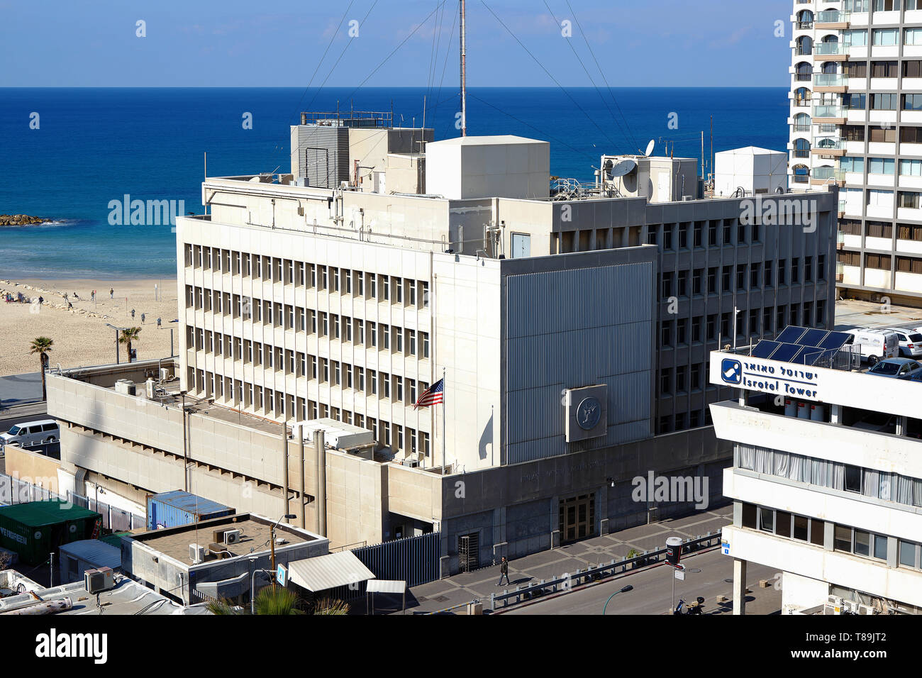Botschaft der Vereinigten Staaten von Amerika in Tel Aviv, Israel Stockfoto