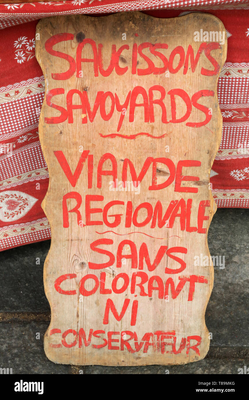 Saucissons savoyards. Viande régionale. Stockfoto