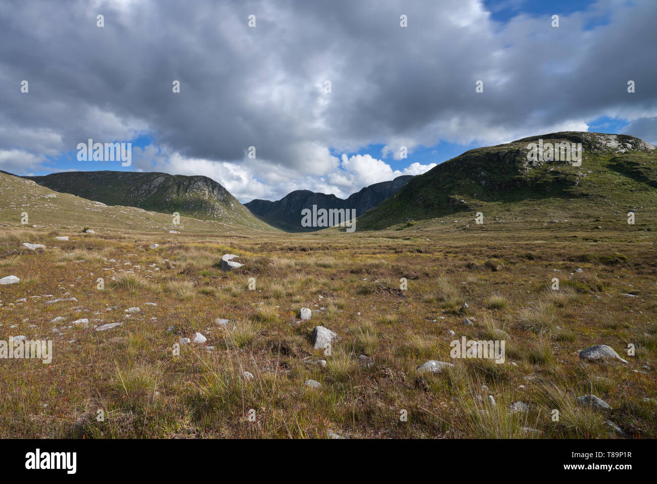 Die vergiftete Glen, am Fuße des Mount Errigal in Dunlewey, Donegal, Irland Stockfoto