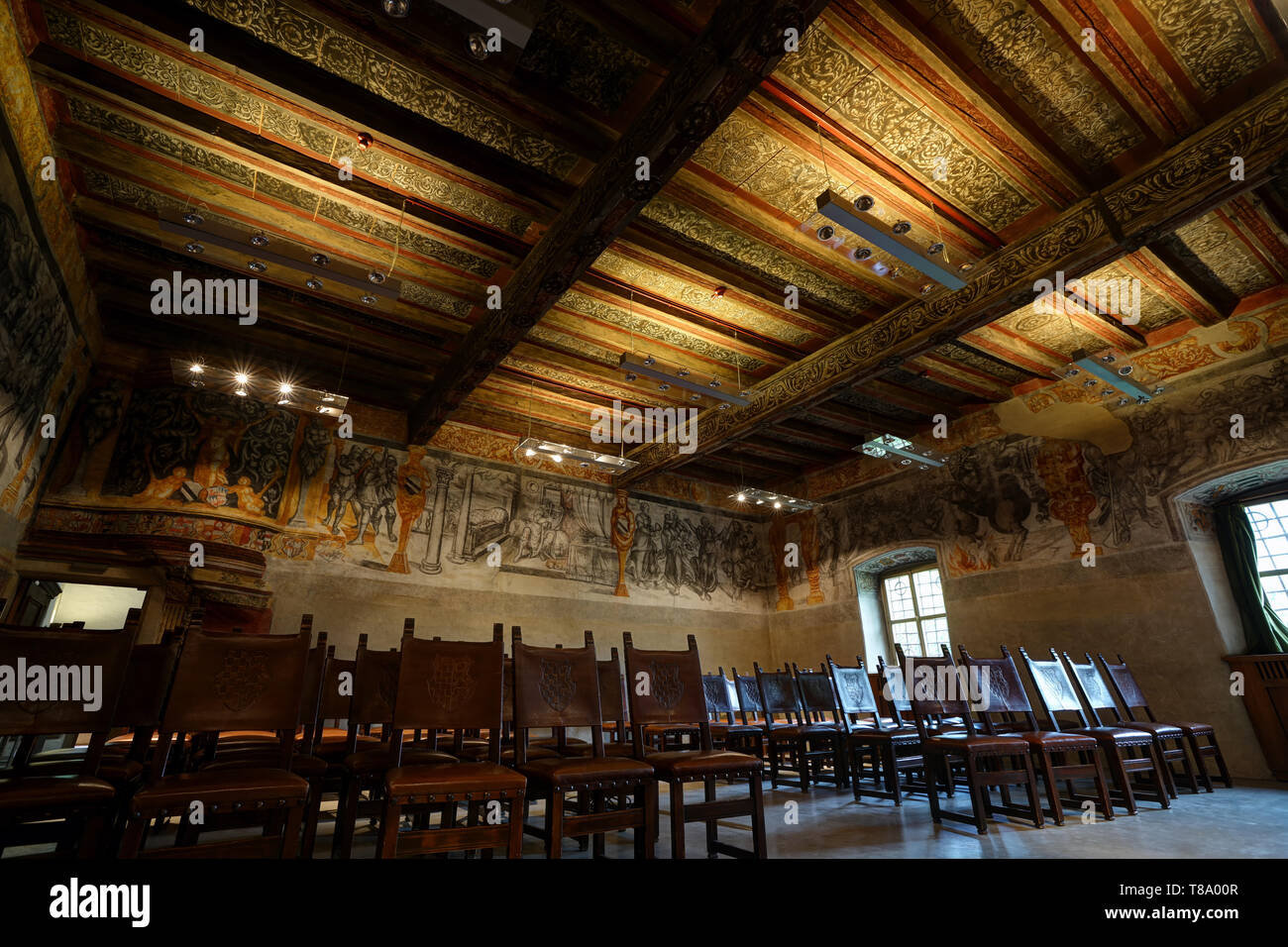 Romer Zimmer im Schloss Maretsch (Castel Mareccio) @ Bozen, Italien Stockfoto Romer Zimmer im Schloss Maretsch (Castel Mareccio) @ Bozen, Italien Stockfoto
