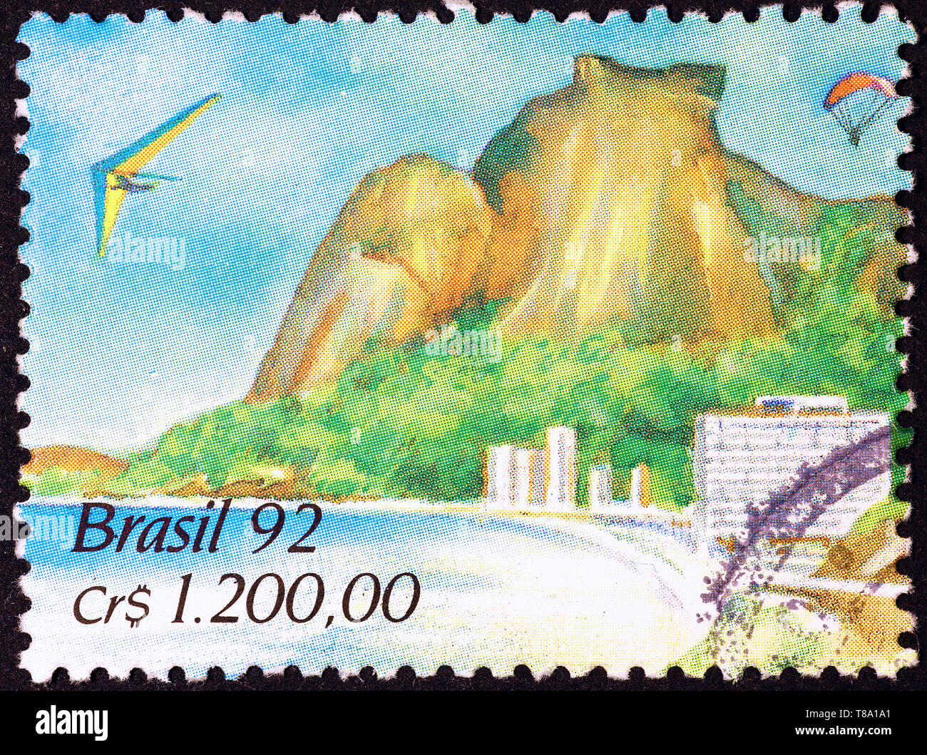 Strand von Rio auf australischen Briefmarke Stockfoto