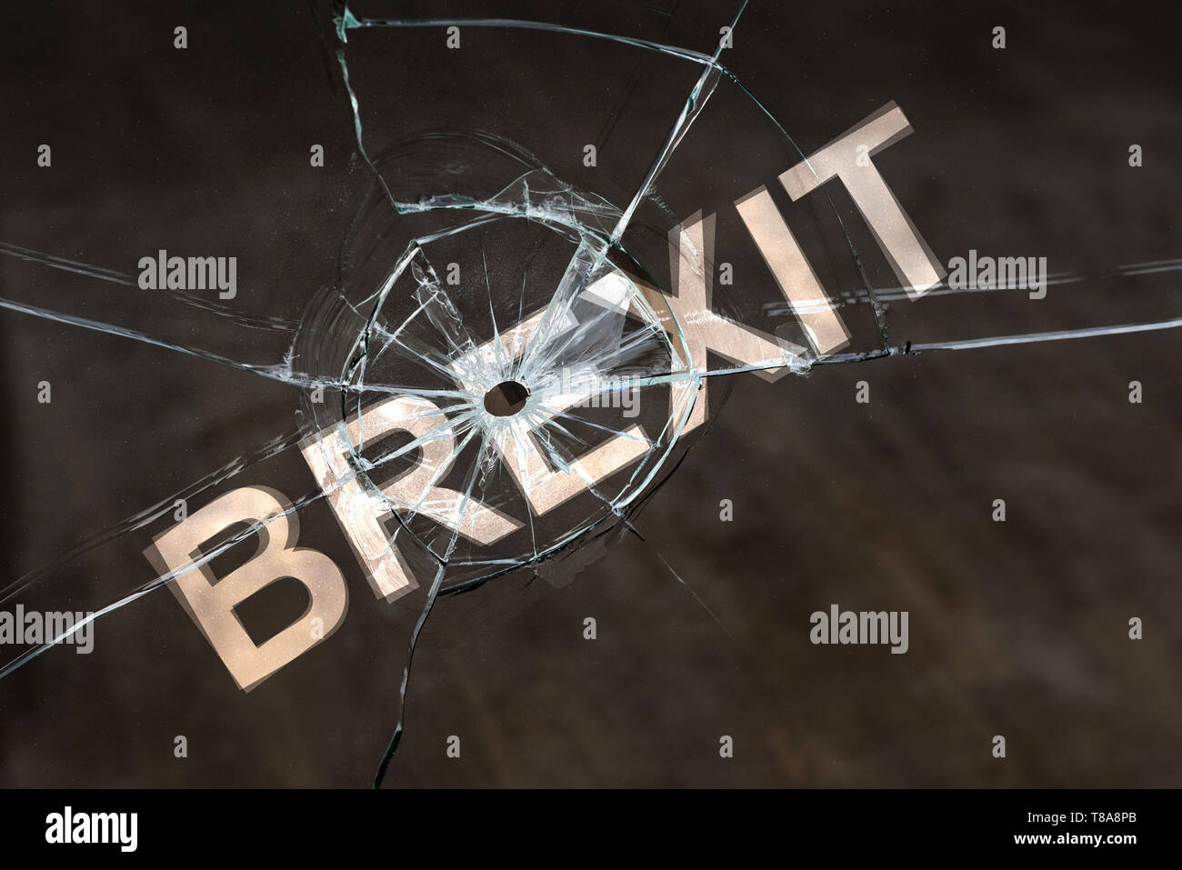 Konzept der Verzögerung oder Abbruch brexit. Verzögerung des Vereinigten Königreichs aus der Europäischen Union Stockfoto