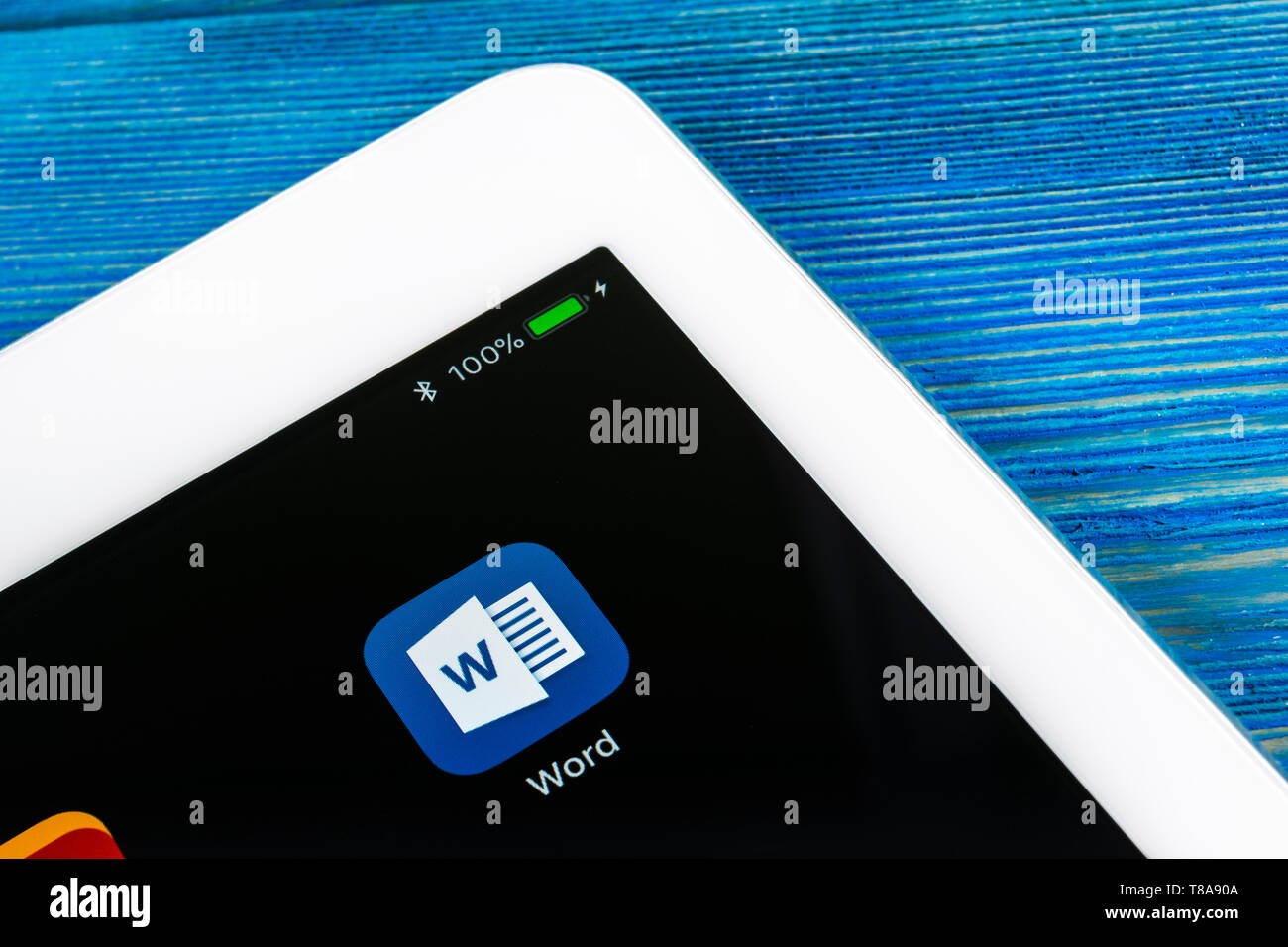 Sankt-Petersburg, Russland, Juli 6, 2018: Microsoft Word Symbol auf Apple iPad Pro-close-up. Microsoft Office Word Symbol. Microsoft offic Stockfoto