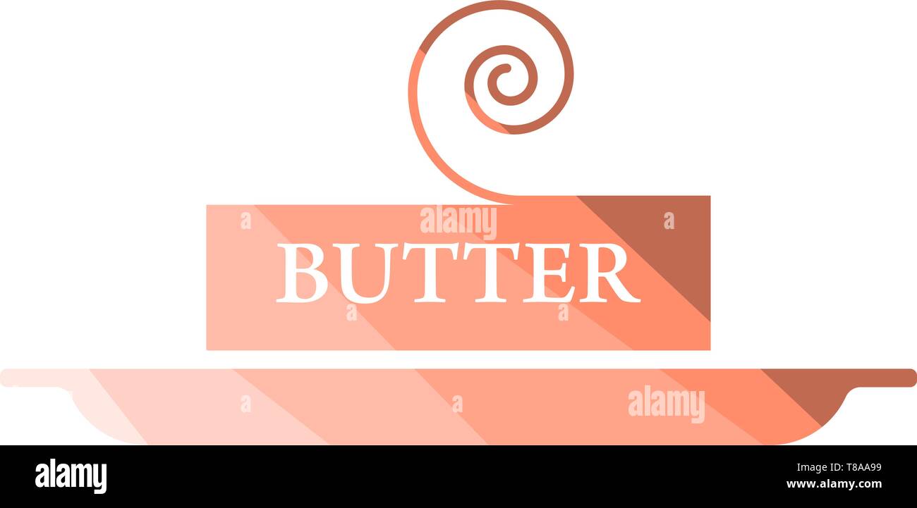 Butter Symbol. Flachen Farbe Leiter Design. Vector Illustration. Stock Vektor