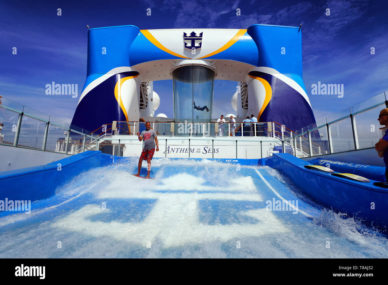 FlowRider, Deck 15, Anthem of the Seas, Royal Caribbean Cruise Ship. Stockfoto