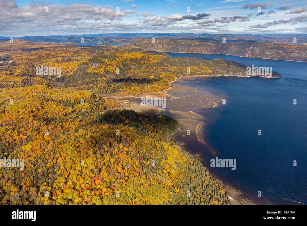 Kanada, Provinz Quebec, Region Saguenay-Lac-Saint-Jean, Saguenay Fjord National Park (Luftbild) Stockfoto