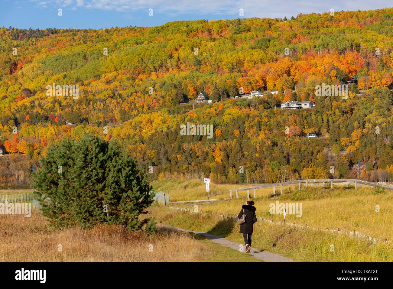 Kanada, Provinz Quebec, Charlevoix Region, Baie-Saint-Paul, der Strand und seine Wanderwege Stockfoto