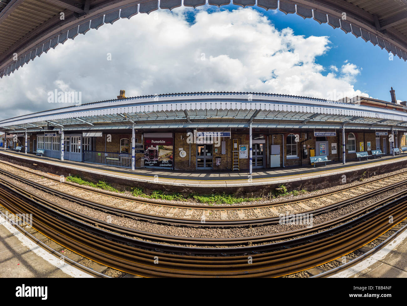 Canterbury East Station, Panorama, südlichen Rampe, Canterbury, Kent Stockfoto