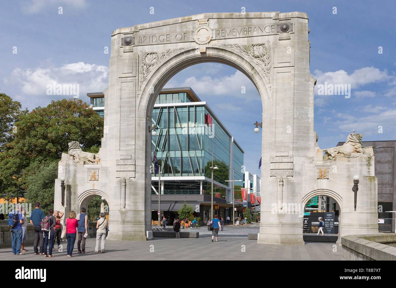 Neuseeland, Südinsel, Region Canterbury, Christchurch, die zweitgrößte Stadt des Landes, Brücke der Erinnerung, Kriegerdenkmal Stockfoto