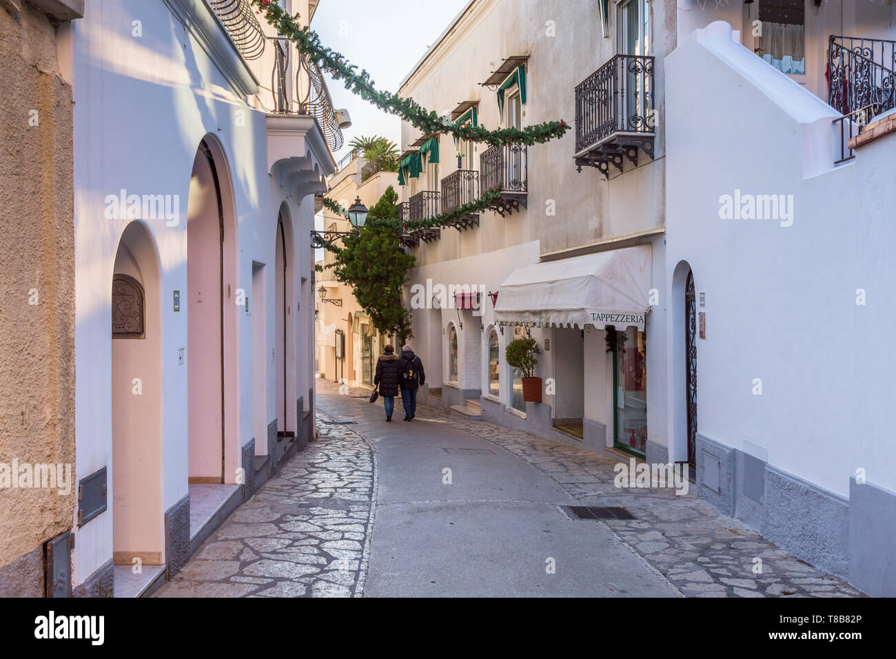 Straße in Anacapri, Italien Stockfoto