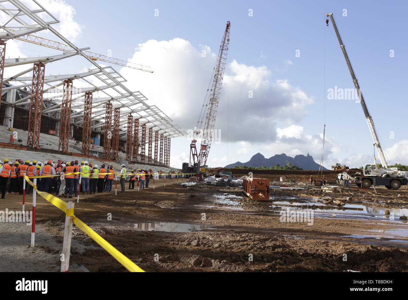 Internationalen Sport und Training Center Komplex an der Cote d'Or, Mauritius... Die Anlage wird voraussichtlich zu einer multi-sport Stadion gehören Stockfoto