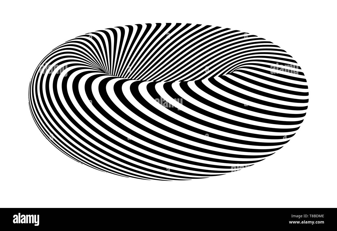 Optische illusion Linien Hintergrund. Abstrakten 3d schwarz und weiß Illusionen. Konzeption der optischen Illusion Vektor. EPS 10 Vector Illustration Stock Vektor