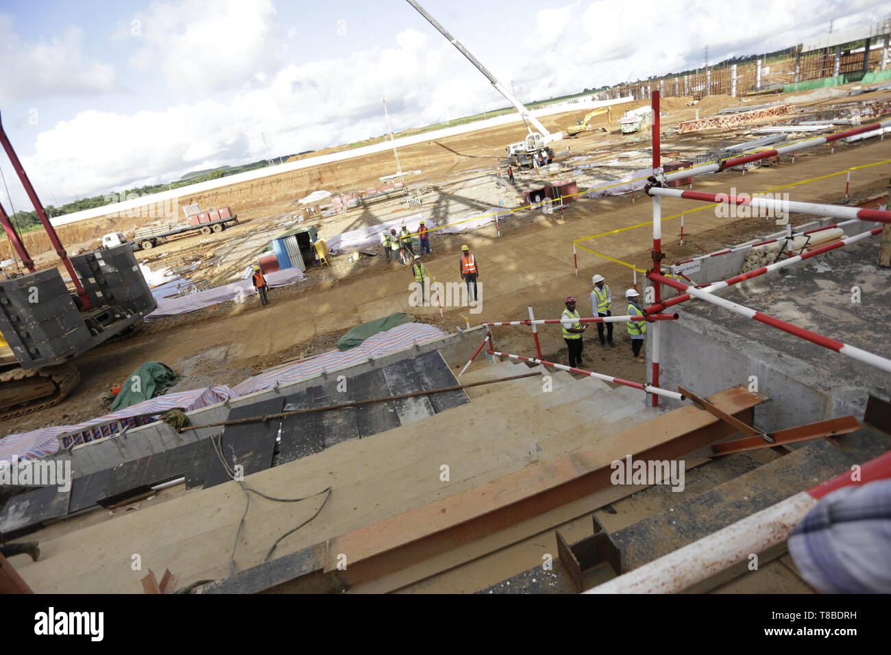 Internationalen Sport und Training Center Komplex an der Cote d'Or, Mauritius... Die Anlage wird voraussichtlich zu einer multi-sport Stadion gehören Stockfoto